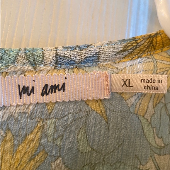 Miami Blue and Yellow Floral Sheer Blouse - Picture 12 of 15